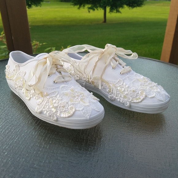 keds with wedding dress